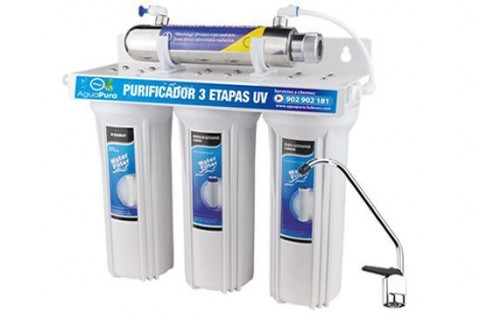 purificador de agua ultravioleta tres etapas